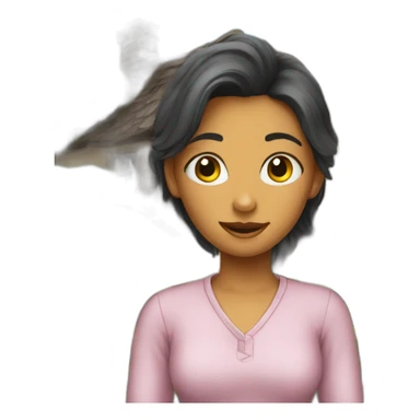 fille sur une maison sticker