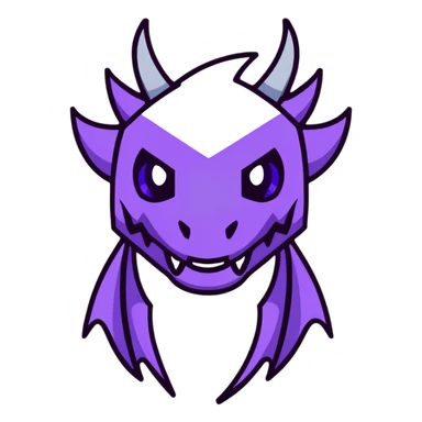 Minecraft black dragon head with purple eyes sticker