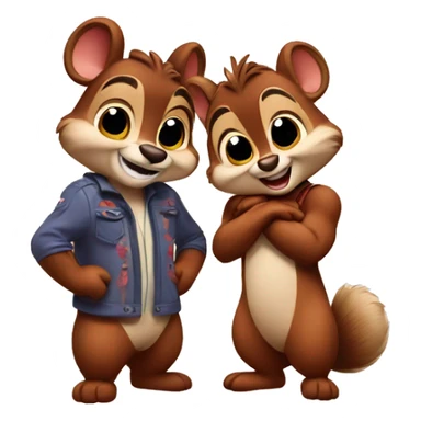 Chip and dale in love sticker