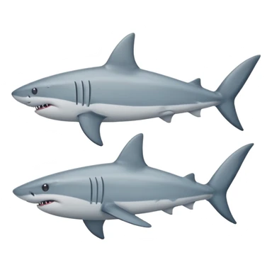 side view of shark body with a cat face sticker