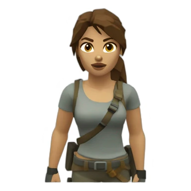 very low poly tomb raider sticker