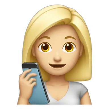 Blond Woman with smartphone sticker