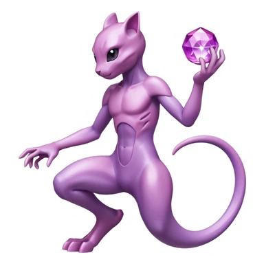 Pokemon legendary purple and pink crystal mewtwo sticker