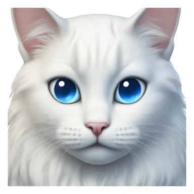 White cat blue eyes The moon on the forehead sticker