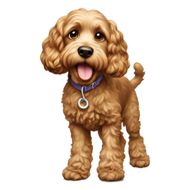 Cockapoo dog lifting hind leg to pee sticker