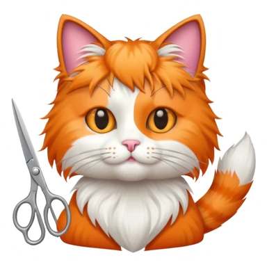 Hairdressing cat sticker