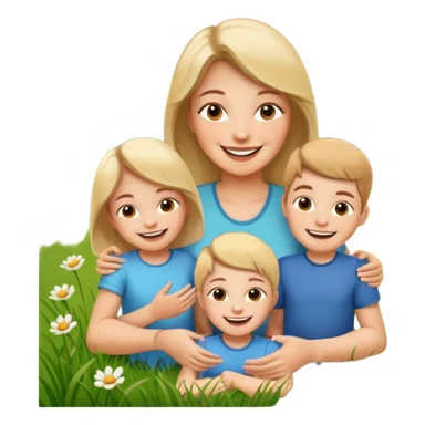 Nany with kidsmaid with kids sticker