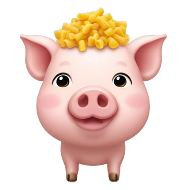 Little pig with yellow Macaroni hair sticker