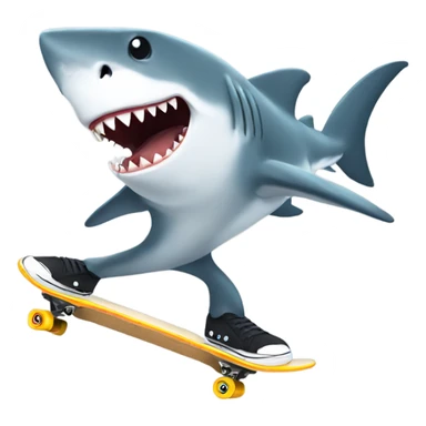 Shark skateboarding  sticker