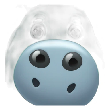 Smiling hippo with Googly eyes color turquoise sticker