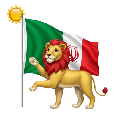 پرچم شیر و خورشید ایران رنگ اول سبز رنگ دوم سفید رنگ سوم قرمز sticker