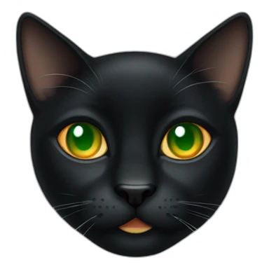 black cat with green and orange eyes sticker