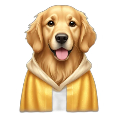 golden retriever dog wearing a Bisht sticker