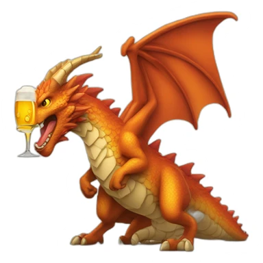 Dracofeu qui boit une biere sticker