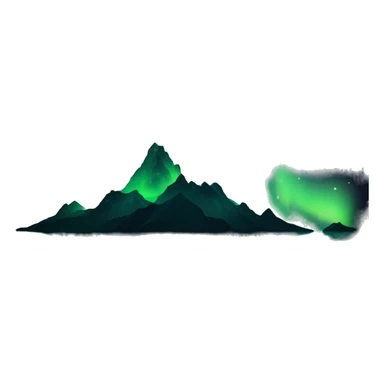 Northern lights on black background with stars as background sticker