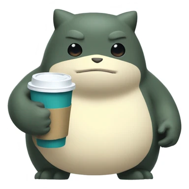Snorlax holding a double styrofoam cup sticker