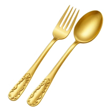 gold spoon and fork sticker