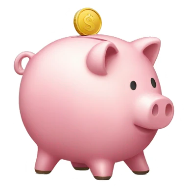 piggy bank with only one coin on top  sticker