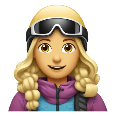 Long blonde haired female skier wearing a helmet skiing on the slopes of whitefish Montana sticker