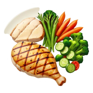 Meal with protein chicken and veggies sticker