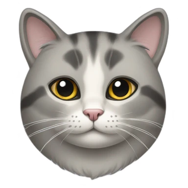 a round-faced gray beehive cat sticker