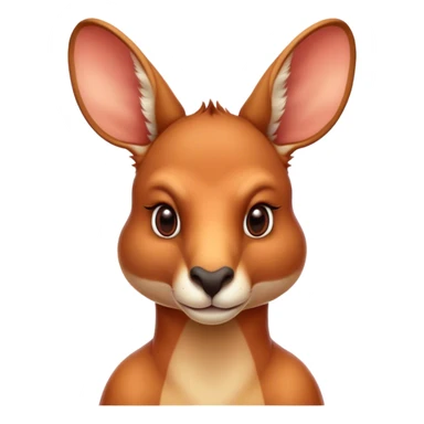 Cinematic Noble Adult Red Kangaroo Portrait Emoji, Poised and regal, with a robust, muscular build, tawny reddish fur, and a distinctive red kangaroo-shaped head featuring a slightly elongated snout, prominent ears, and keen, observant eyes, Simplified yet sharp and sophisticated features, highly detailed, glowing with a warm, sunlit glow, high shine, intelligent and commanding, stylized with an air of outback authority, focused and vigilant, soft glowing outline, capturing the essence of a watchful guardian that seems ready to bound out of the screen with effortless power! sticker