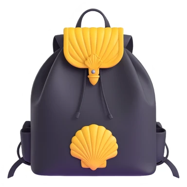 pilgrim backpack with scallop shell symbol sticker