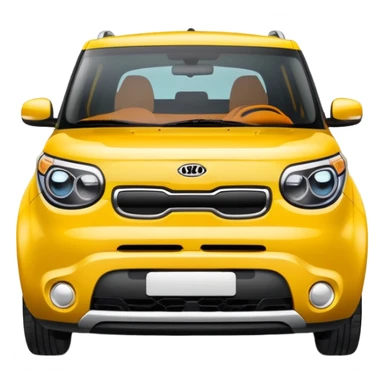 kawaii cute Kia Soul car with expressive eyes, bright colors, rounded proportions sticker
