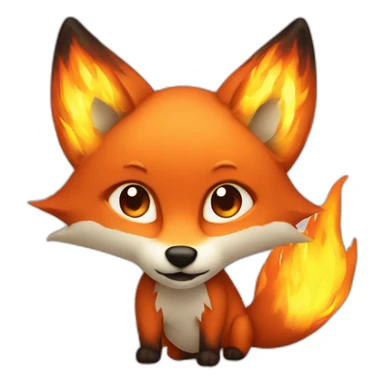 Fox made of fire sticker