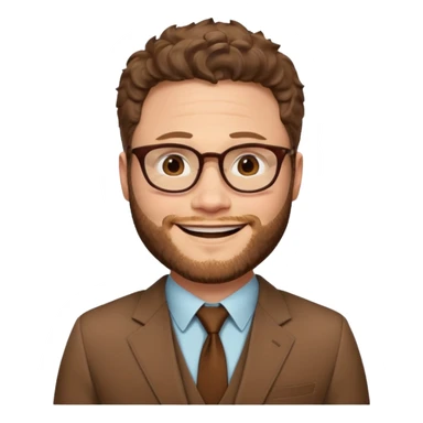 seth rogen in a brown suit sticker
