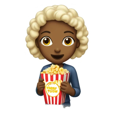 Girl eating popcorn  sticker