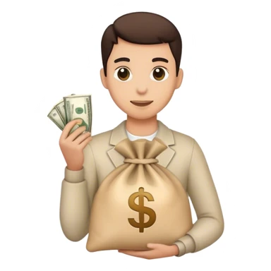 Robber with money bag sticker