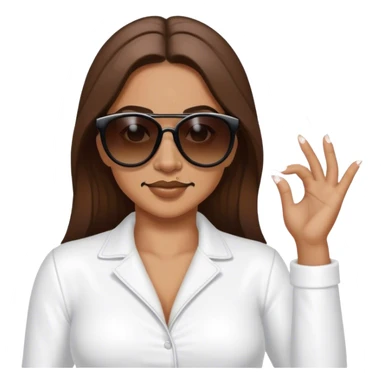 White woman with brown hair posing as salt bae with sunglasses sprinkling salt sticker