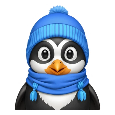 penguin with blue scarf and balaclava  sticker
