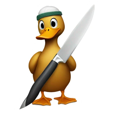 Duck with a knife sticker