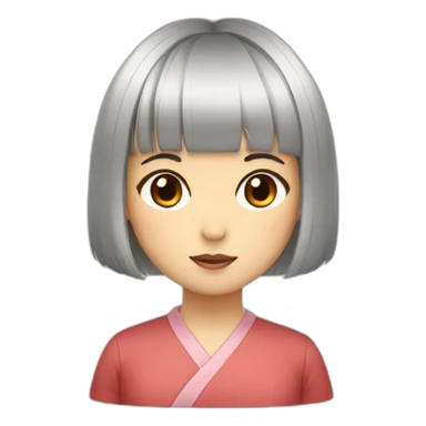 japanese girl with bob and bangs sticker