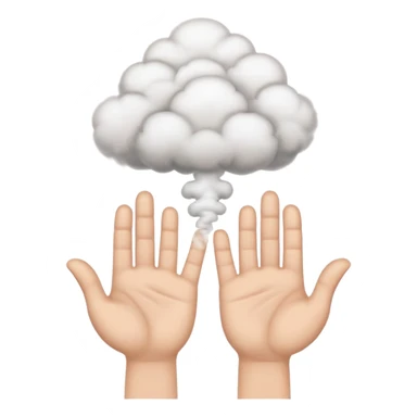 cartoon hands appearing from puffs of smoke sticker