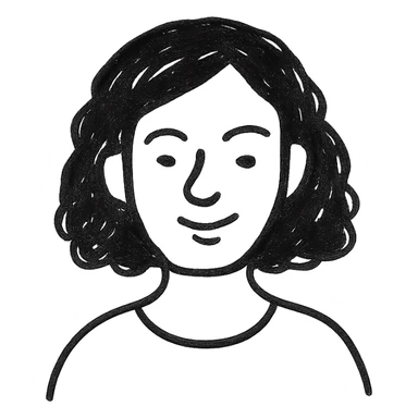 brown woman, hand drawn outline icon style sticker
