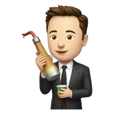 Elon Musk tomando mate sticker