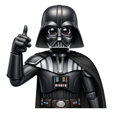 Darth Vader with a thumbs up sticker