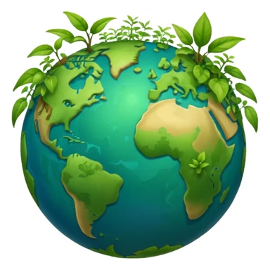 globe with plants sprouting all over it sticker