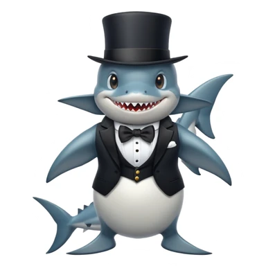 Shark in a tux and a top hat sticker