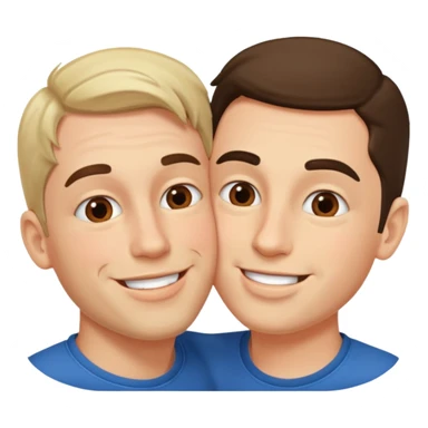 two men kissing each other on the cheek sticker