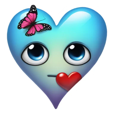 broken heart with butterfly sticker
