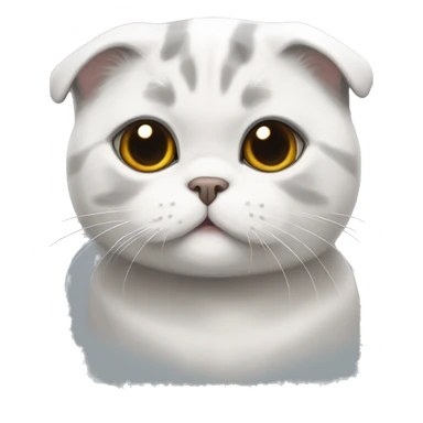Gato Scottish fold blanco y Gris sticker
