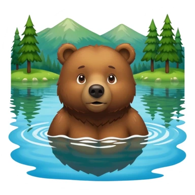  The bear is swimming sticker