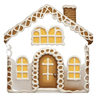 Beige gingerbread house sticker