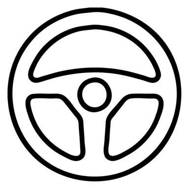 White Sports car steering wheel sticker