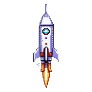 robot like a rocket flying up sticker