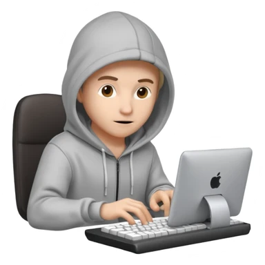 a 3d hacker with computer sticker